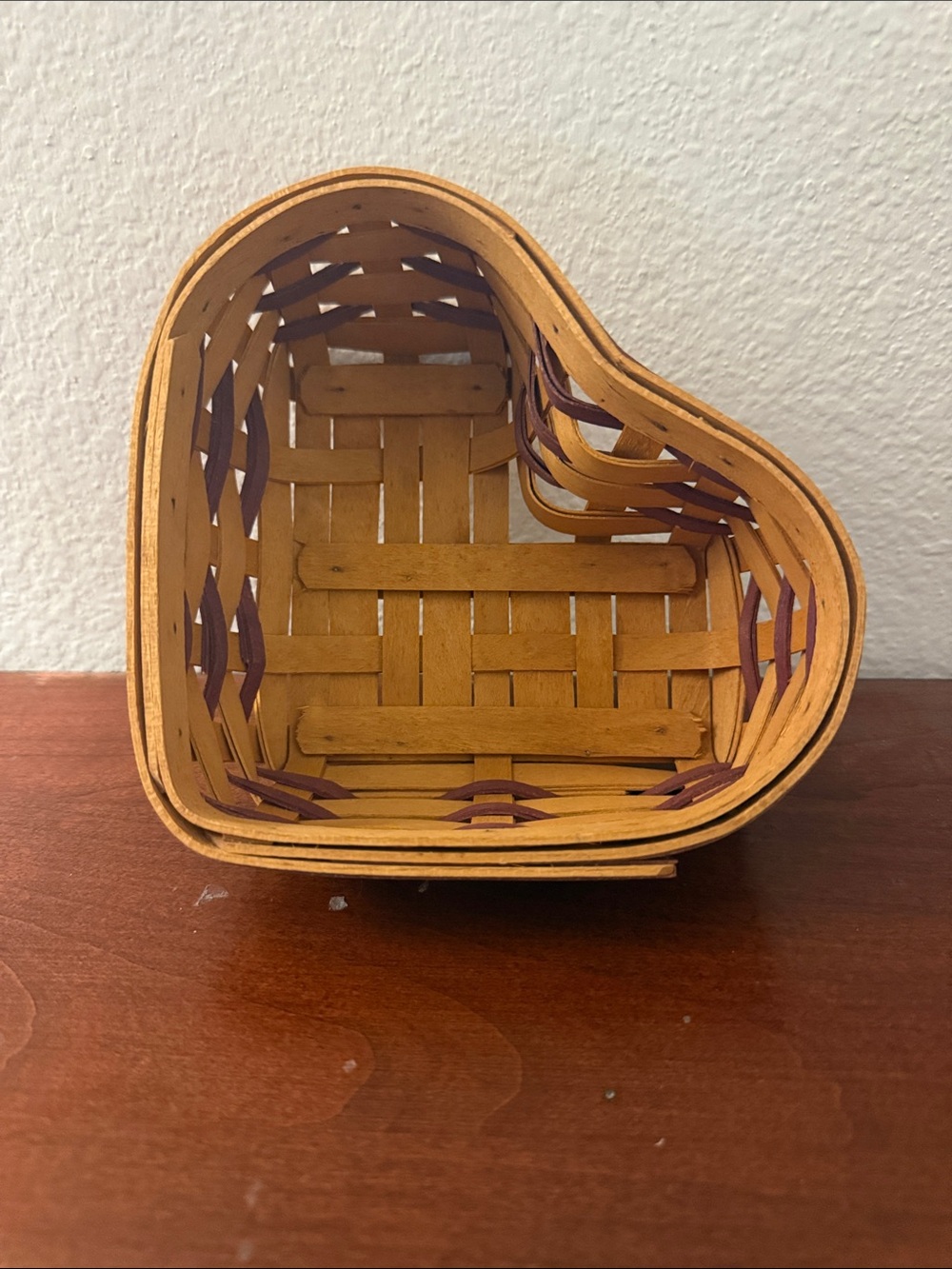 Longaberger Small Heart Shaped Basket 2000